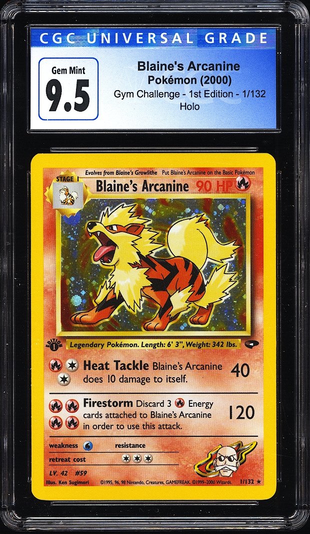 2000 Blaine's Arcaine Gym Challenge: 1st Edition 1/132 Holo CGC 9.5