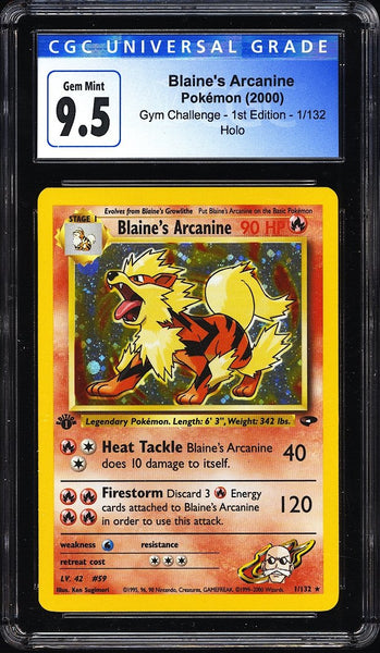 2000 Pokémon retailer TCG Blaine’s Growlithe (1st Edition) Gym Challenge PSA 10 GEM MINT