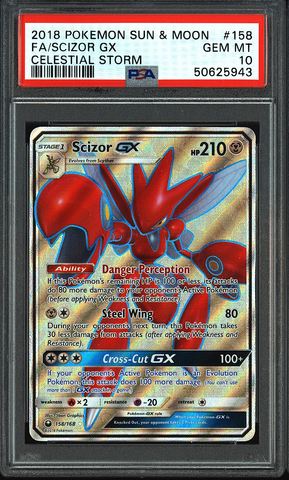 2018 Pokemon Sun & Moon FA/Scizor GX #158 PSA 10