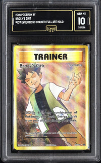 2018 Pokemon XY Brock's Grit Evolutions Trainer Full Art Holo 107 GMA 10