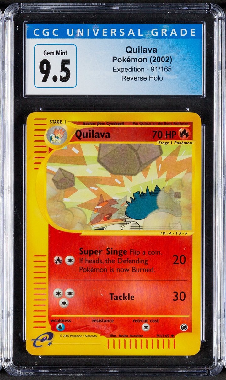 2002 Quilava Pokemon Expedition Reverse Holo 91/165 CGC 9.5