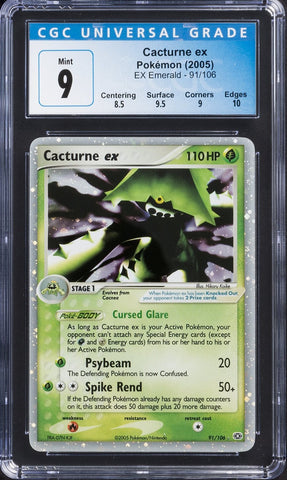 2005 Cacturne Pokemon EX Emerald 91/106 CGC 9