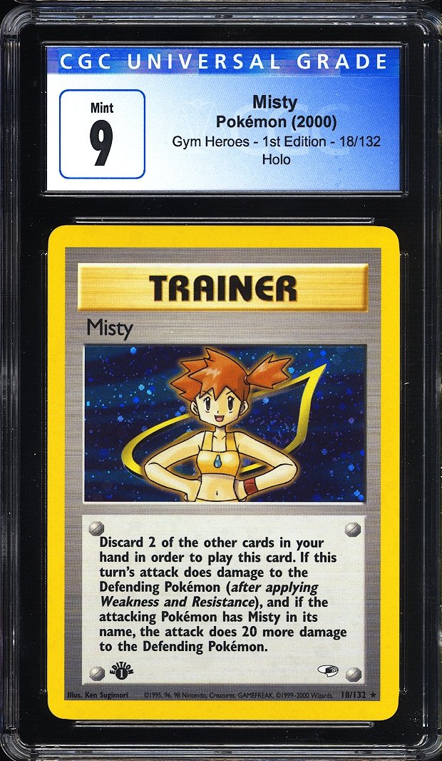 2000 Misty Pokemon Gym Heroes: 1st Edition 18/132 Holo CGC 9