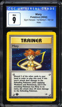 2000 Misty Pokemon Gym Heroes: 1st Edition 18/132 Holo CGC 9