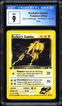 2000 Rocket's Zapdos Gym Challenge: 1st Edition 15/132 Holo CGC 9