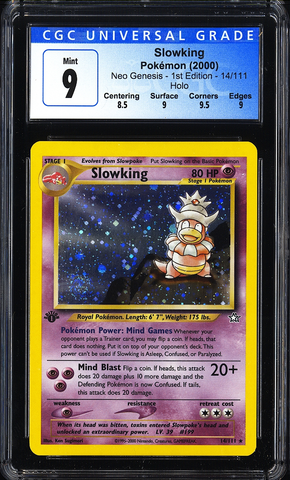 2000 Pokemon Slowking 14/111 Neo Genesis - 1st Edition Holo CGC 9 SWIRL