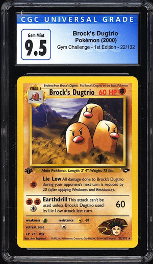 2000 Brock's Dugtrio Pokemon Gym Challenge 1st Edition 22/132 CGC 9.5
