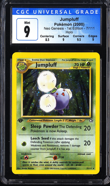 2000 Jumpluff Pokemon 7/111 Neo Genesis - 1st Edition Holo CGC 9