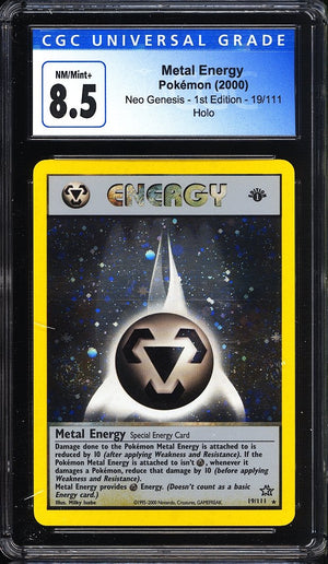 2000 Metal Energy Pokemon Neo Genesis 1st Edition 19/111 Holo CGC 8.5 Double Swirl