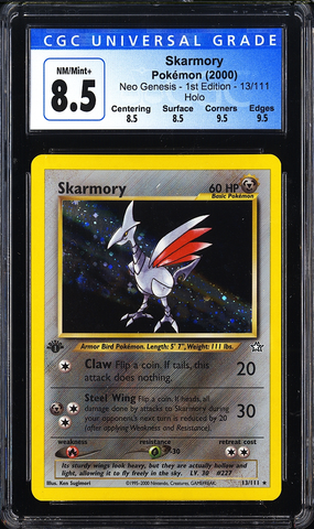 2000 Pokemon Skarmory 13/111 Neo Genesis - 1st Edition Holo CGC 8.5