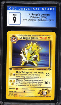 2000 Lt. Surge's Jolteon Gym Challenge 1st Edition 28/132 CGC 9