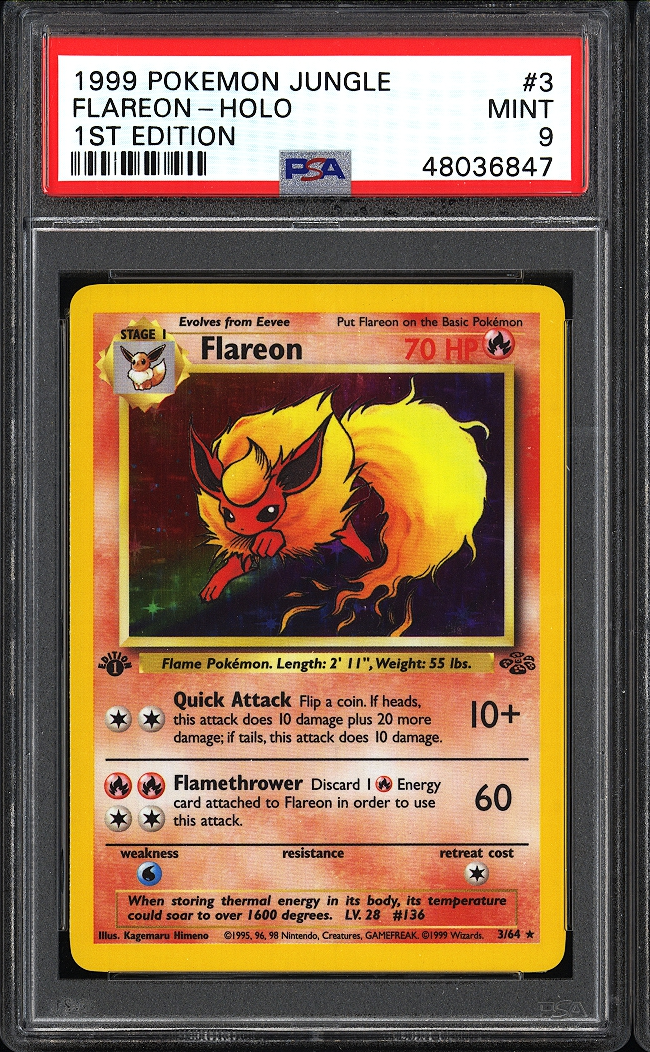 1999 Pokemon Jungle Flareon Holo #3 PSA 9 (1st Edition)