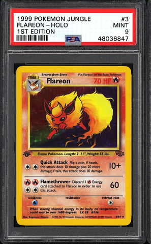 1999 Pokemon Jungle Flareon Holo #3 PSA 9 (1st Edition)