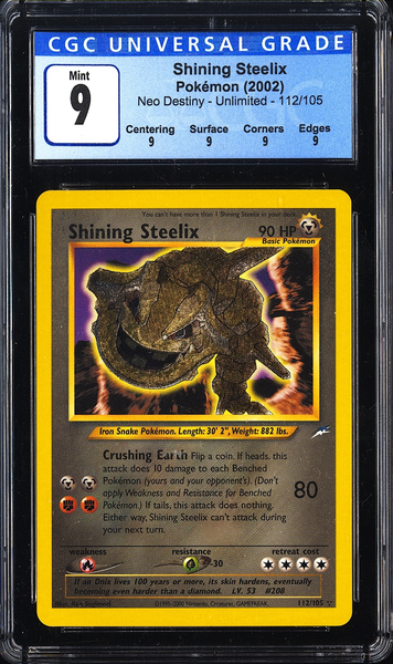 Pokemon Shining Steelix Neo Destiny 112/105 - cheapest CGC 7.5 NM/MINT+