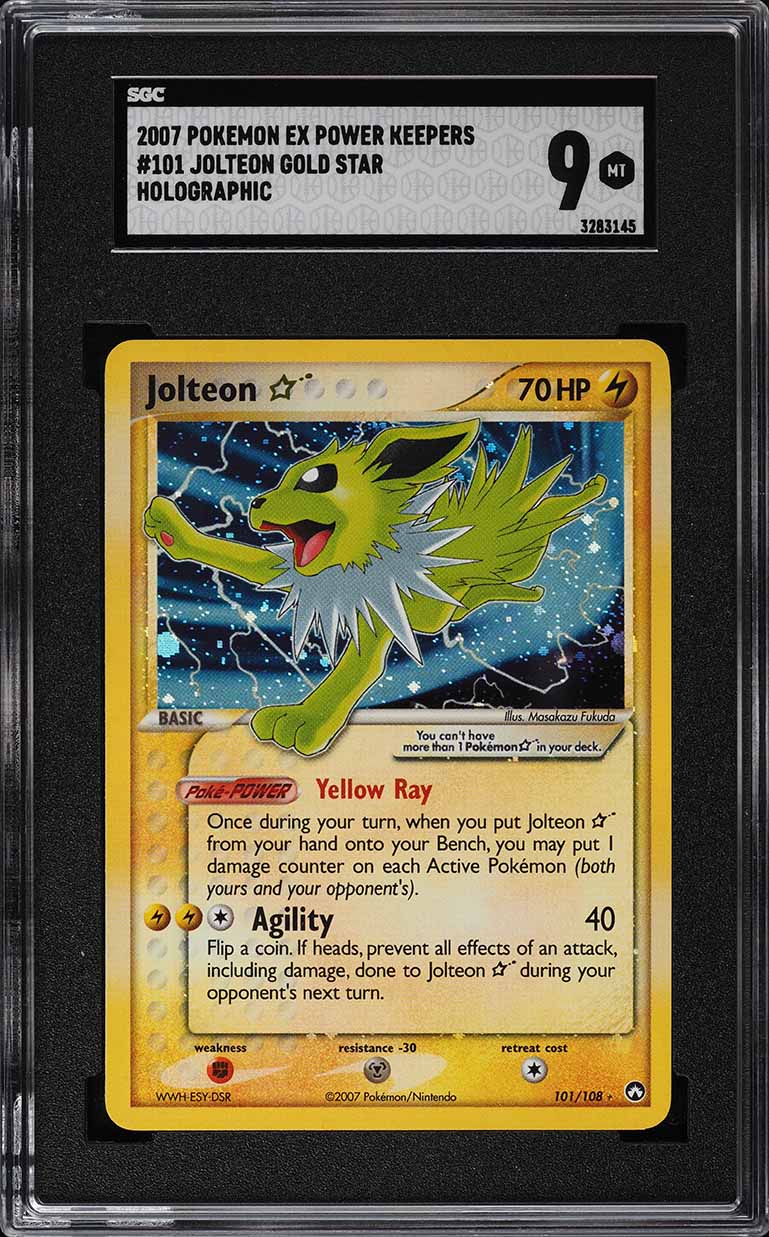 2007 Pokemon EX Power Keepers Holo Jolteon Gold Star #101 SGC 9 MINT