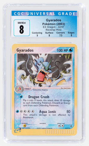 2003 Pokemon Ex Dragon Set Gyarados 32/97 Reverse Holo CGC 8