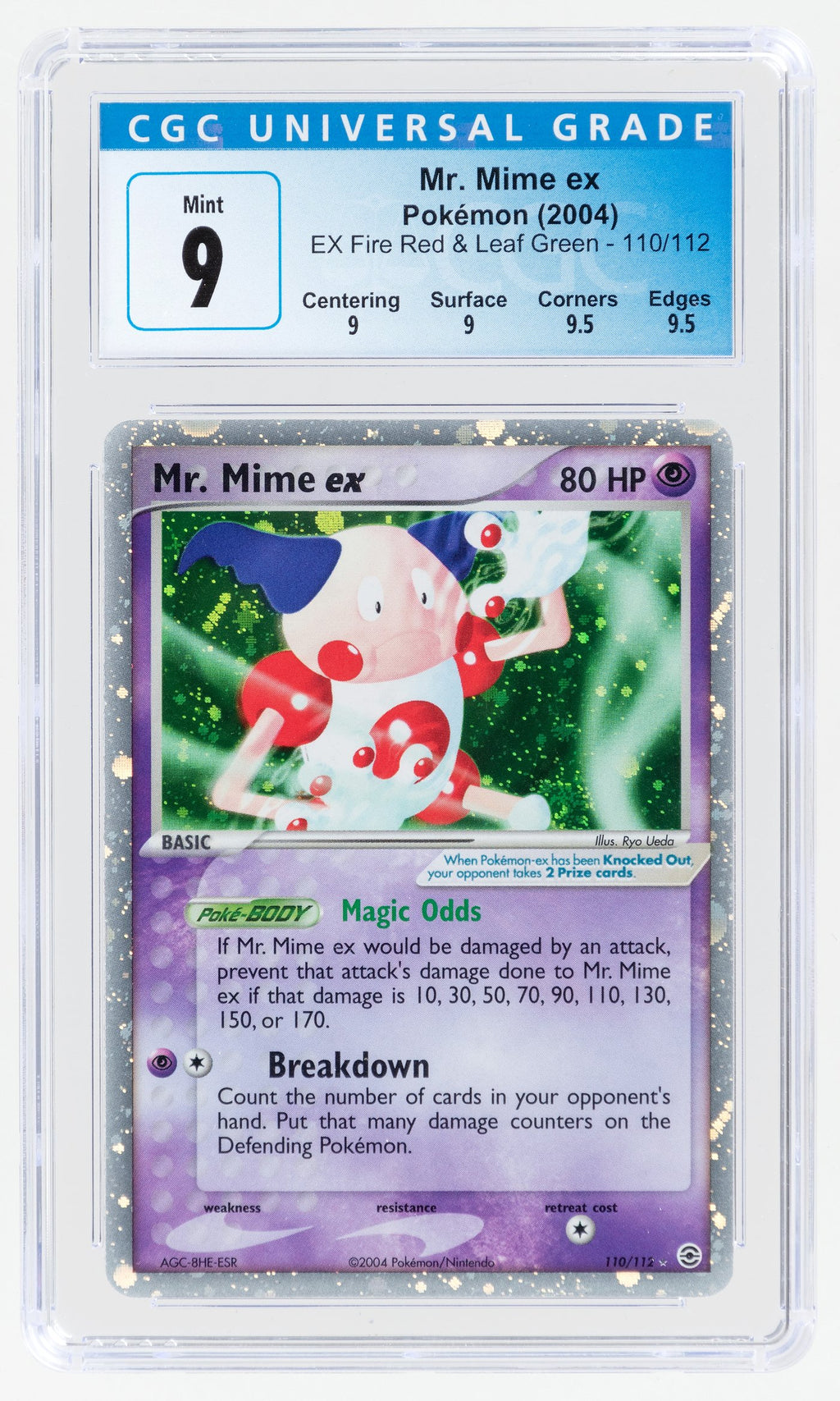Pokemon Ex Fire Red & Leaf Green Set Mr. Mime Ex 110/112 Holo CGC – PCC