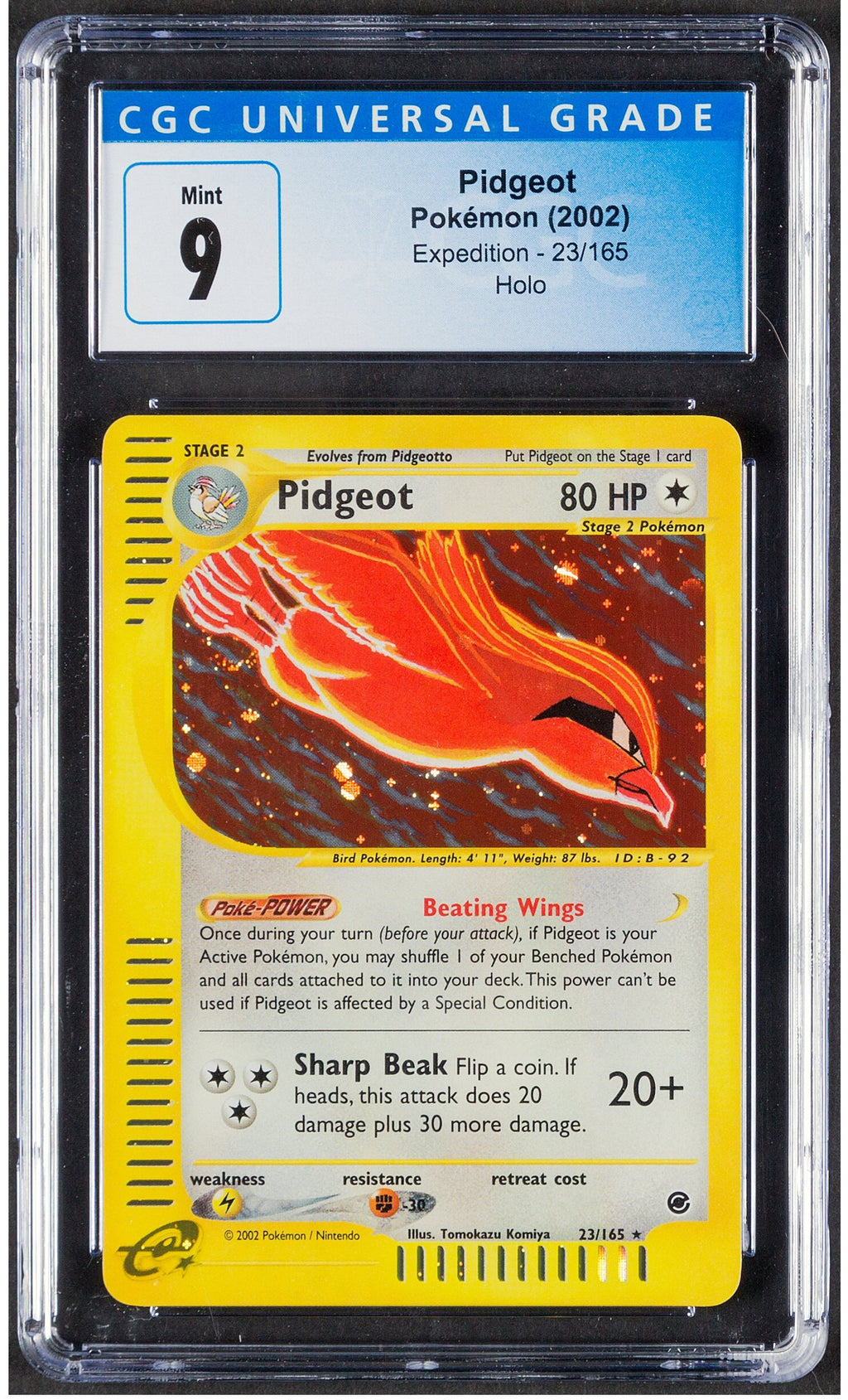 2002 Pidgeot Pokemon Expedition Holo 23/165 CGC 9