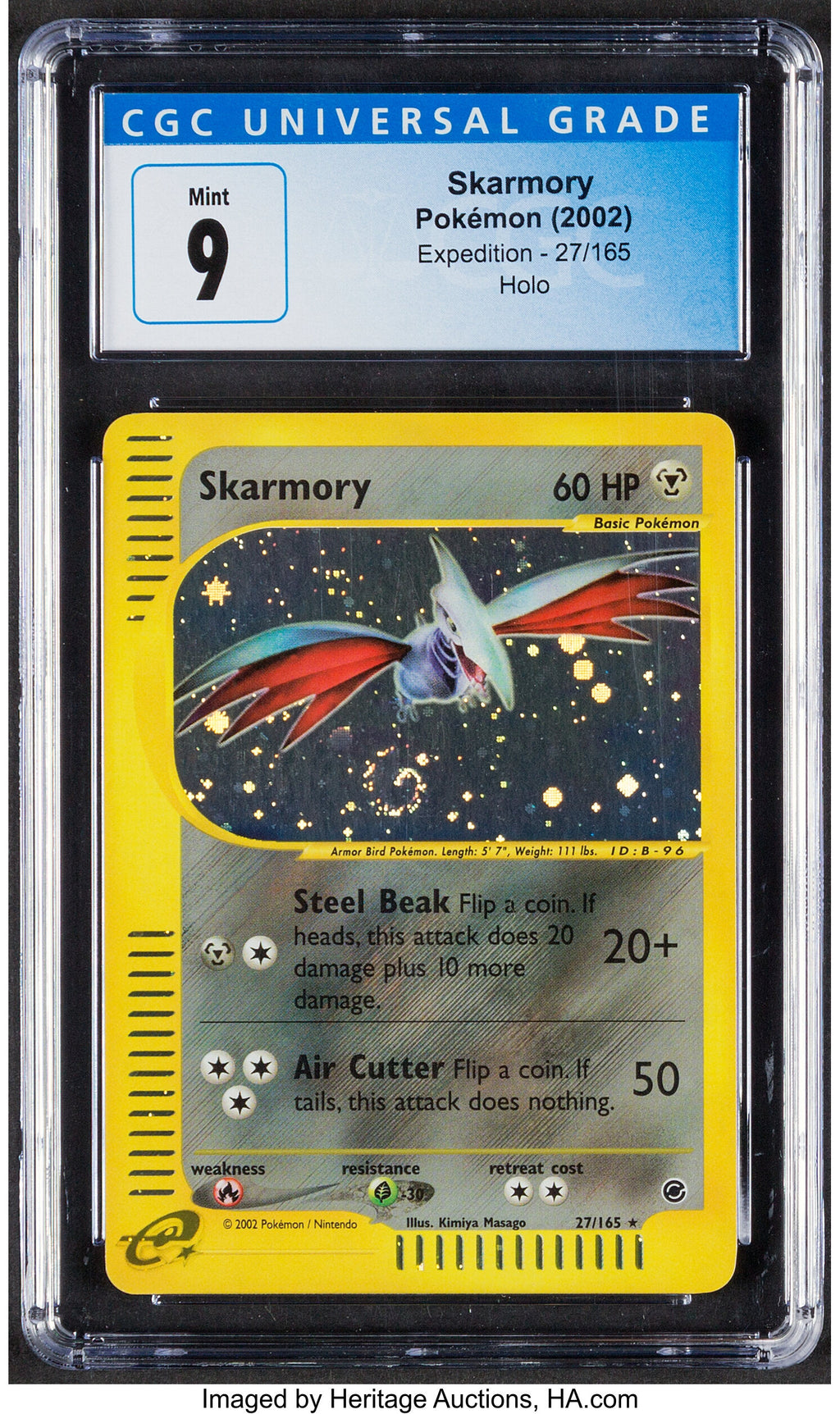 2002 Skarmory Pokemon Expedition Holo 27/165 CGC 9