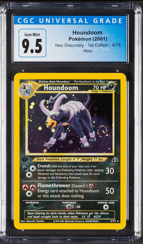 2001 Houndoom Pokemon Neo Discovery 4 1st Edition Holo CGC 9.5 – PCC