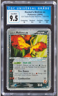 2004 Pokemon Ex Team Rocket's Returns Rocket's Moltres ex 100/109 CGC 9.5