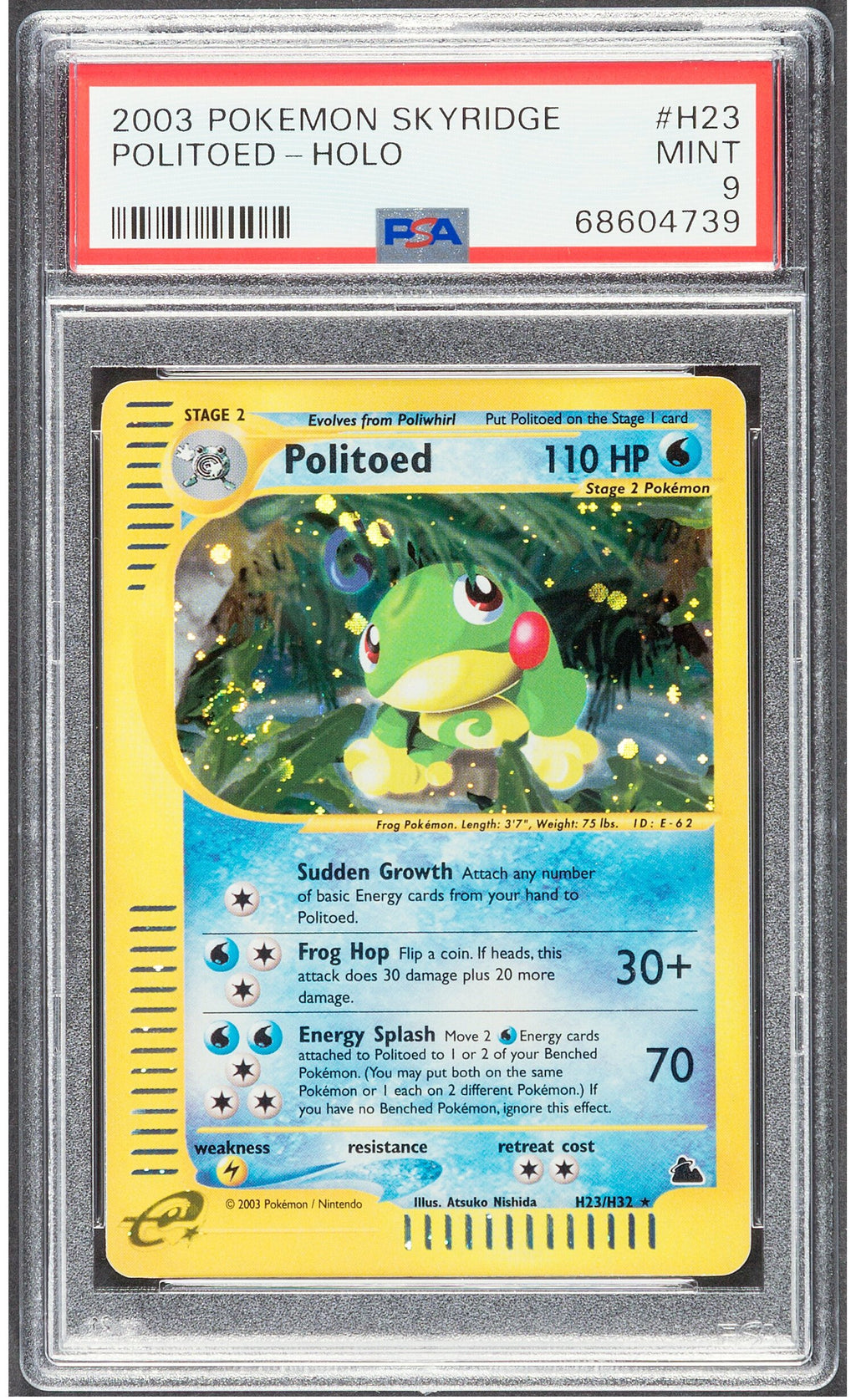 2003 Pokemon Politoed Holo Skyridge H23 PSA 9 SWIRL