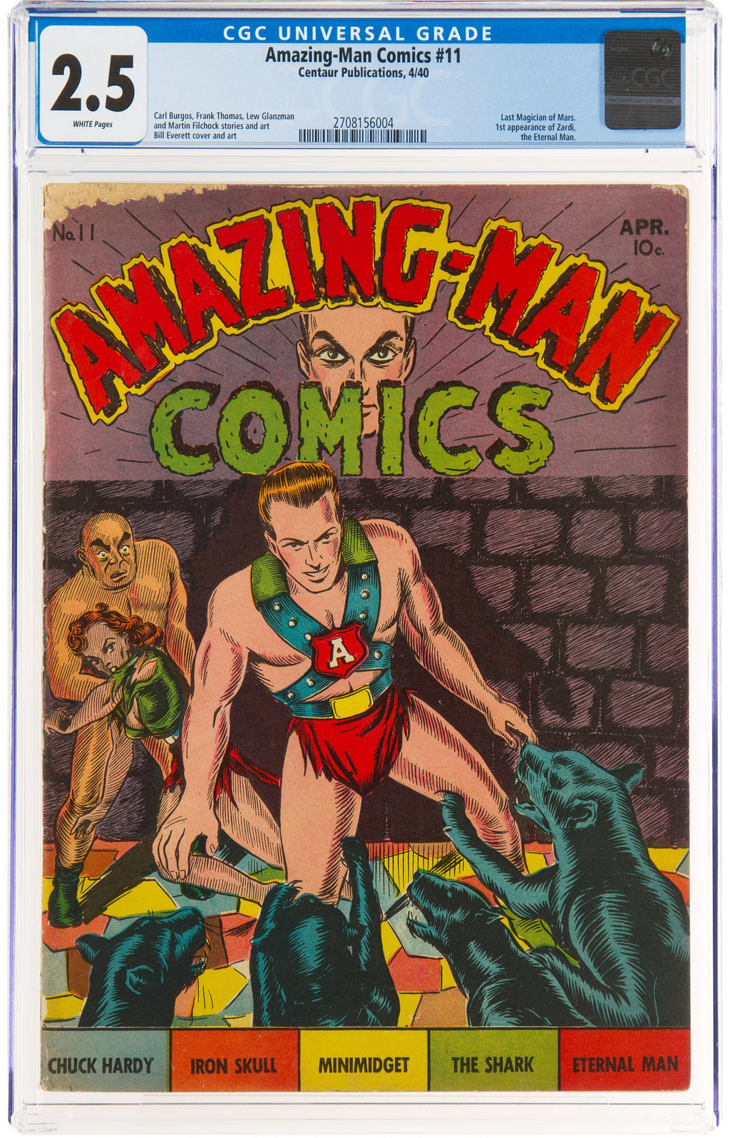 Amazing-Man Comics 11 CGC 2.5 White Pages