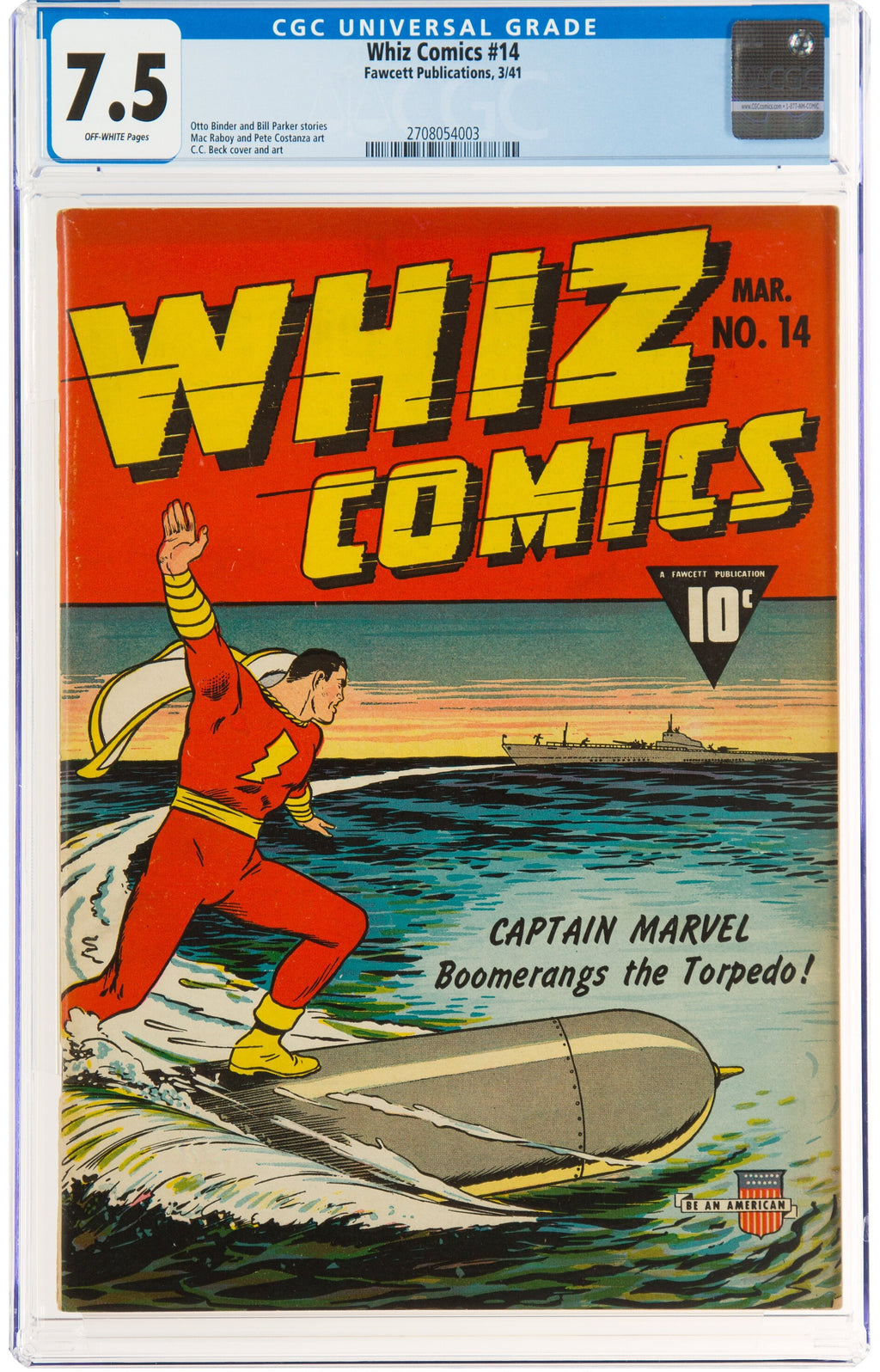 Whiz Comics 14 CGC 7.5