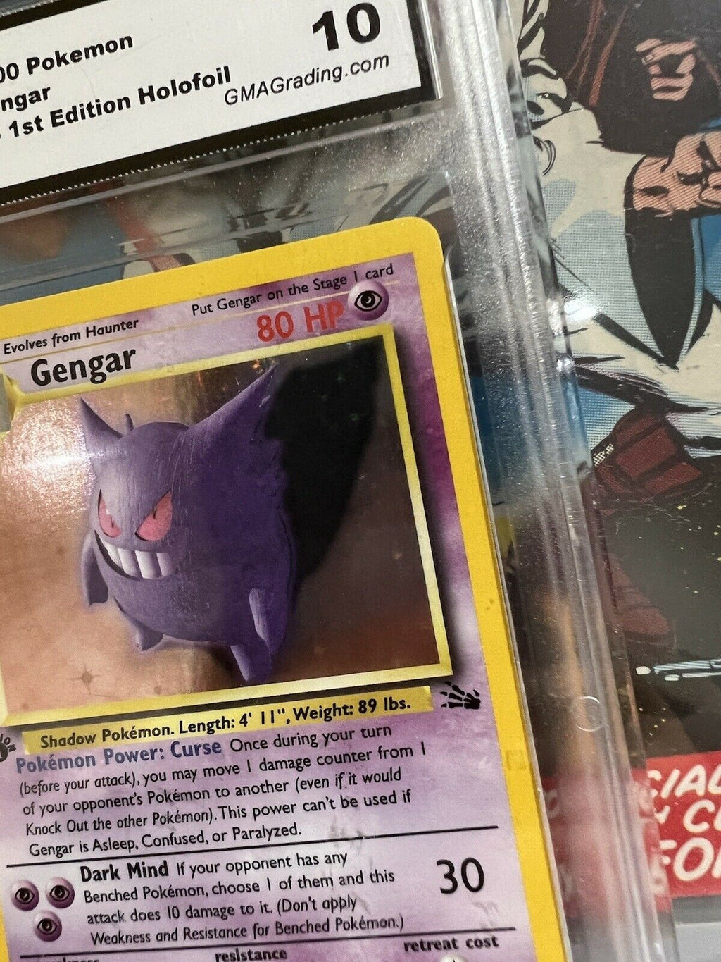 1999 Pokemon FOSSIL Gengar Holo 1st EDITION #5 GMA GEM MINT 10