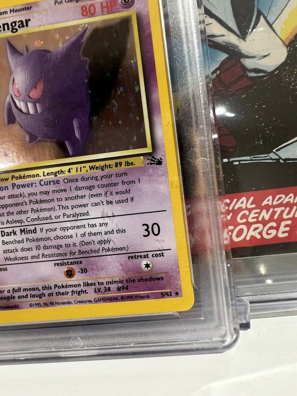 1999 Pokemon FOSSIL Gengar Holo 1st EDITION #5 GMA GEM MINT 10