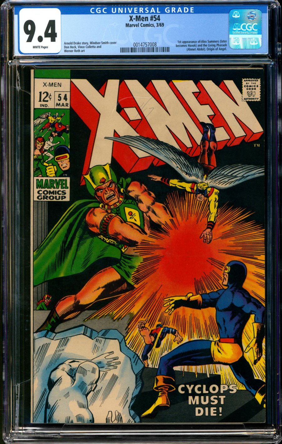 X-Men 54 CGC 9.4 White Pages